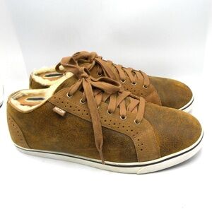 UGG Men’s Suede Fur-Lined Sneakers in Camel Brown Sz 9